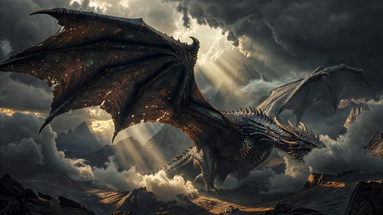 Illustration representing fiery dragon wings in background element